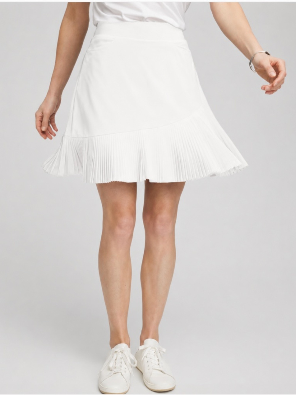 Chico's Energy UPF Neema Pleated Activewear Tennis Skort Alabaster Size 14 NWT